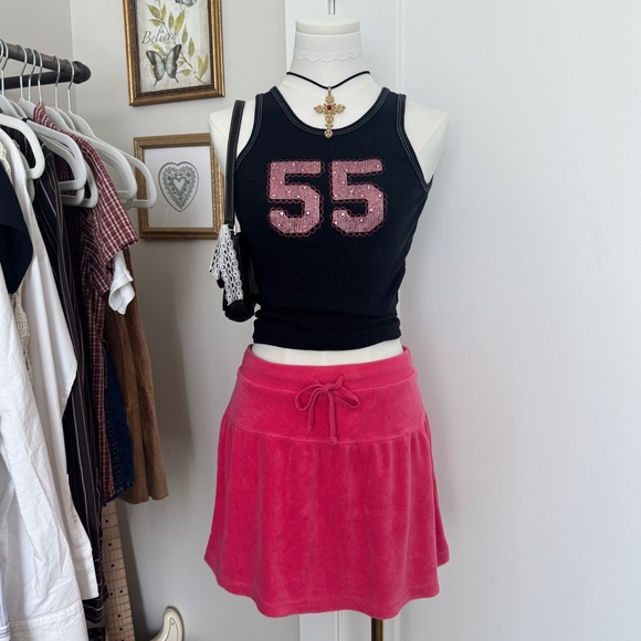 Old Navy Dresses & Skirts - vintage pink velour terry low rise mini skirt